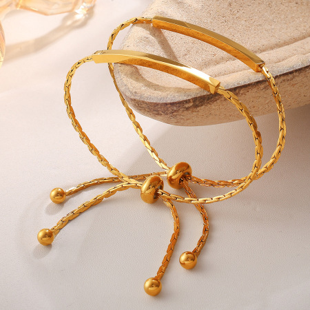 Bracelet chaîne étanche en acier inoxydable couleur or (1 pièce) 2