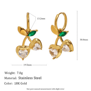 Ensemble De Bijoux De Luxe Pour Femme, En Acier Inoxydable Imperméable, Orné D'Un Zircon Cerise Et D'Un Bijou Décontracté. h5 