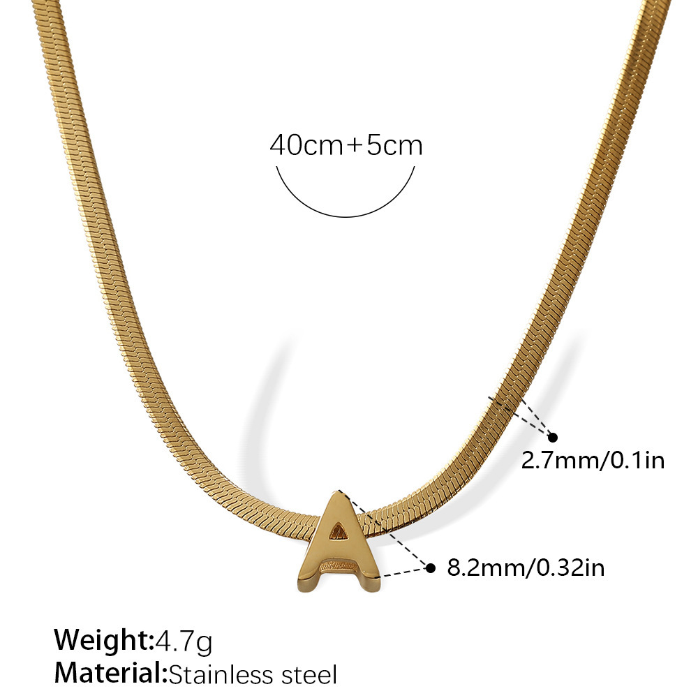 Collier Pendentif En Acier Inoxydable Doré, Étanche, Avec Lettre Du Jour