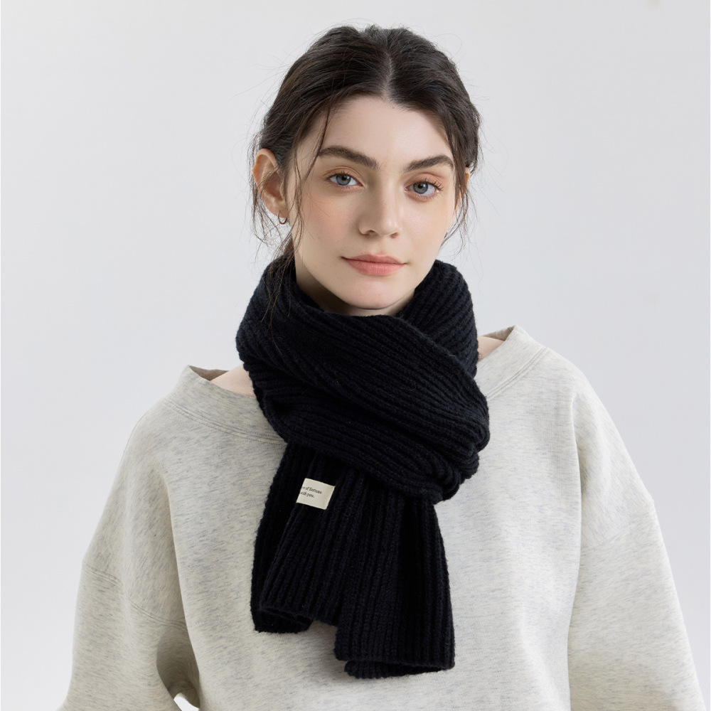 Écharpe D'Hiver Moderne À Rayures En Polyester Pour Femme, 1 Pièce 