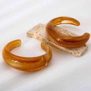 Bracelet Jonc Simple En Résine Dégradé De Couleur Pour Femme, Série Classique, 1 Pièce h5 Image5