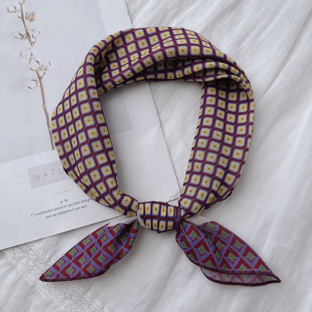 Bandana rétro en coton à carreaux 1 pièce
