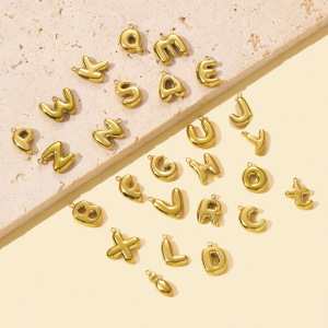Pendentif Classique Pour Femme, En Acier Inoxydable, Couleur Or, Avec Lettre (1 Pièce) h5 Image5