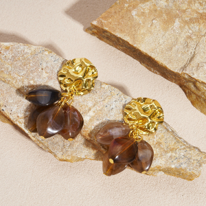 1 Paire De Boucles D'Oreilles Rétro En Perles De Résine h5 Image5