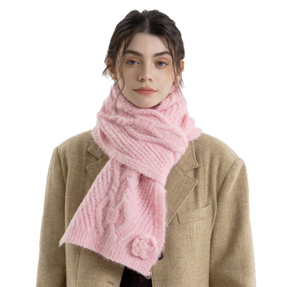 1 Écharpe D'Hiver En Polyester À Fleurs Magnifiques Pour Femme Image5