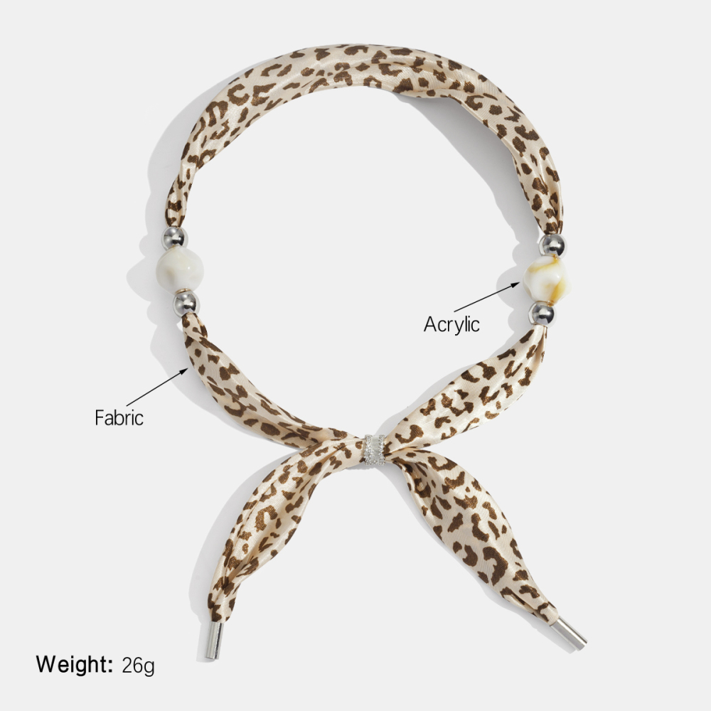 Collier Foulard En Tissu Imprimé Léopard Rétro 1 Pièce h5Image2