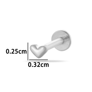 Boucles D'Oreilles Percées En Forme De Cœur Et De Papillon Pour Femme, En Alliage De Titane, Couleur Or Et Zircone h5 Image2
