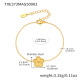 TXE373-Bracelet Fleur Cinq Feuilles Or 16+5cm Image2