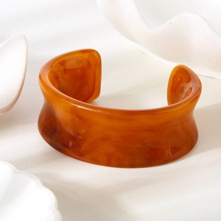 1 bracelet manchette décontracté en résine pour femme, dégradé de couleurs