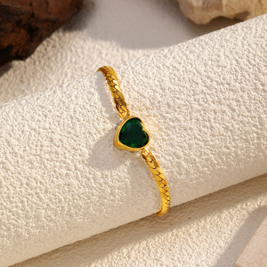 Bracelet À Breloques En Acier Inoxydable Doré, Étanche, En Forme De Cœur (1 Pièce) h5 Image2