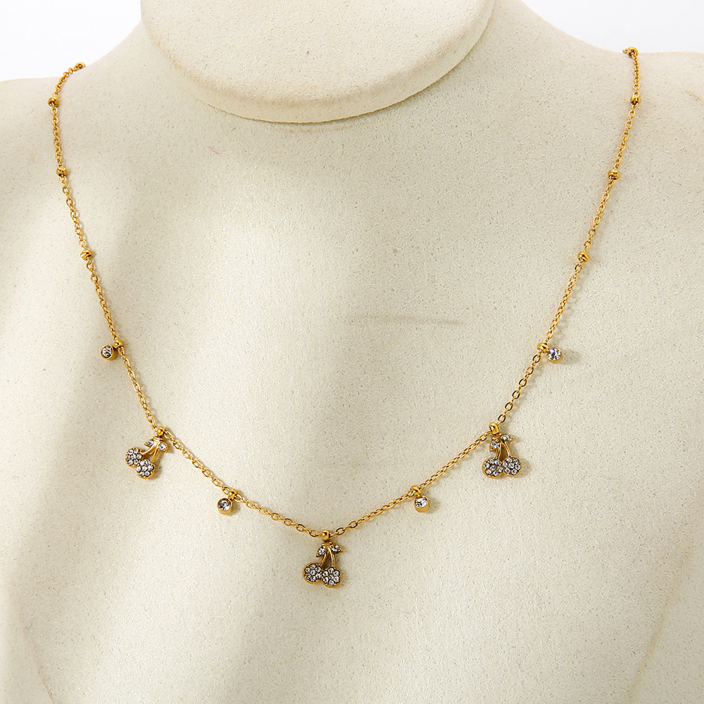 Collier Pendentif Femme Luxueux Et Élégant En Acier Inoxydable Étanche, Orné D'Un Fruit (1 Pièce) h5Image4