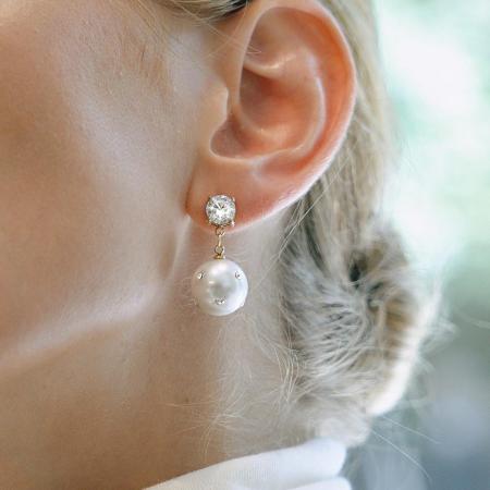 1 paire de boucles d'oreilles pendantes élégantes pour femme, en acier inoxydable doré, étanches.