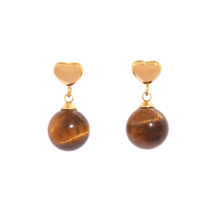 1 Paire De Boucles D'Oreilles Puces Rétro Rondes En Acier Inoxydable Étanche Couleur Or Pour Femme h5