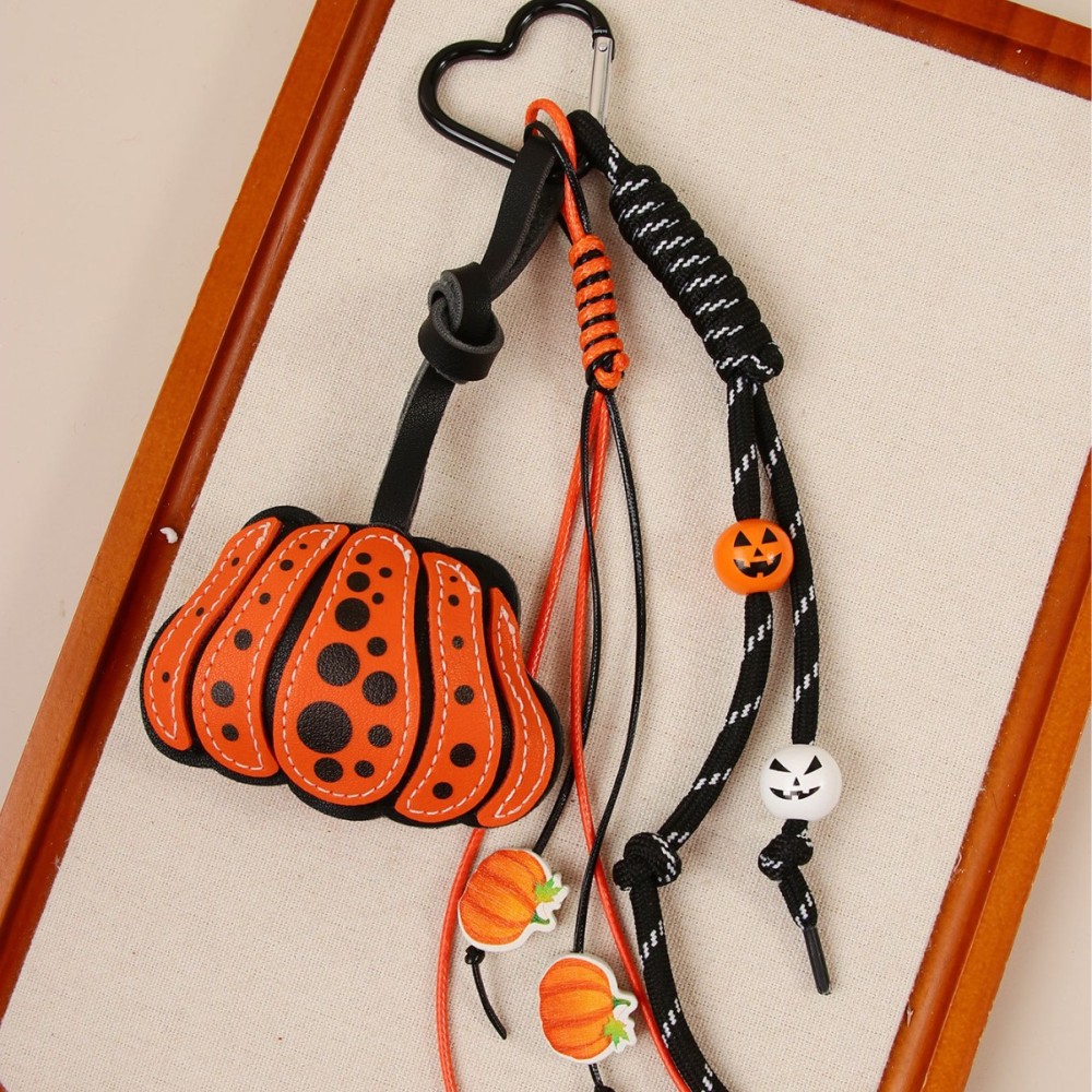 1 Breloque De Sac Pour Femme En Pu, Motif Citrouille D'Halloween Image3