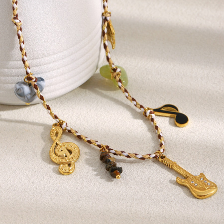 Collier pendentif femme étanche en acier inoxydable avec 1 pièce pour notes/instruments de notes quotidiennes 2