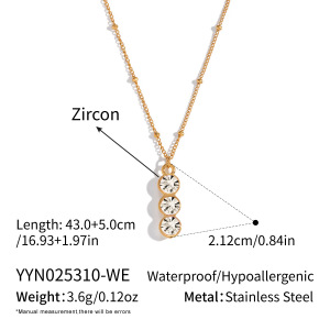 Collier Pendentif Minimaliste Incrusté De Zircons, 1 Pièce h5 