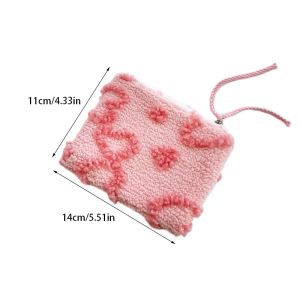 1 Trousse De Maquillage Compacte En Peluche Pour Femme, Motif Floral, Romantique Et Mignon h5 Image5