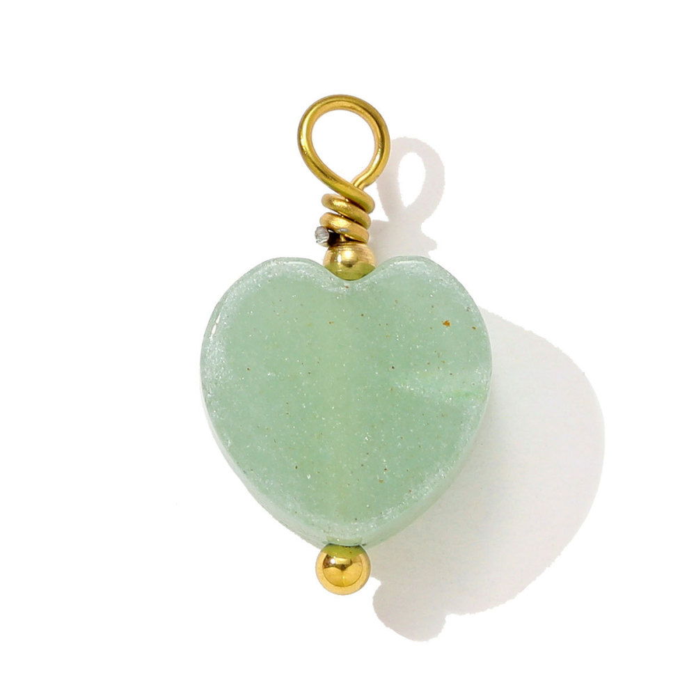 Pendentif Classique En Forme De Cœur Irrégulier, Pierres Naturelles, Couleur Or, Pour Femme 