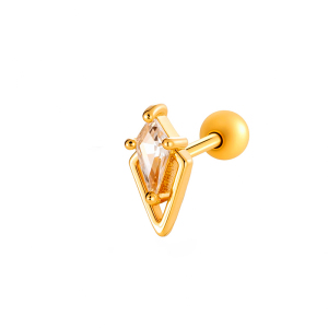 Boucles D'Oreilles Percées Exquises En Forme De Cœur, Couleur Cuivre Et Or, Zircone Cubique, Pour Femme, 1 Pièce h5 