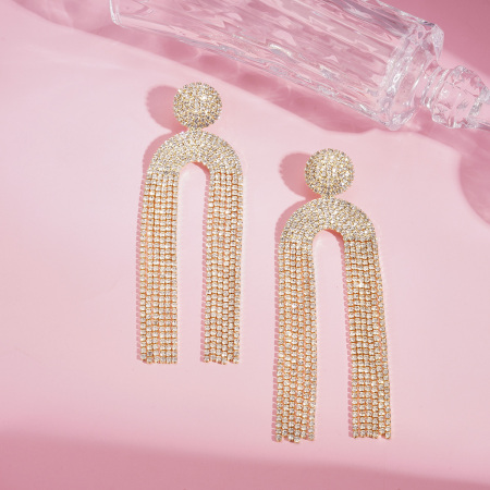 Boucles d'oreilles festives en cuivre à pompons de forme irrégulière (1 paire)