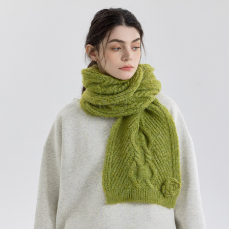 1 écharpe d'hiver en polyester à fleurs magnifiques pour femme 2