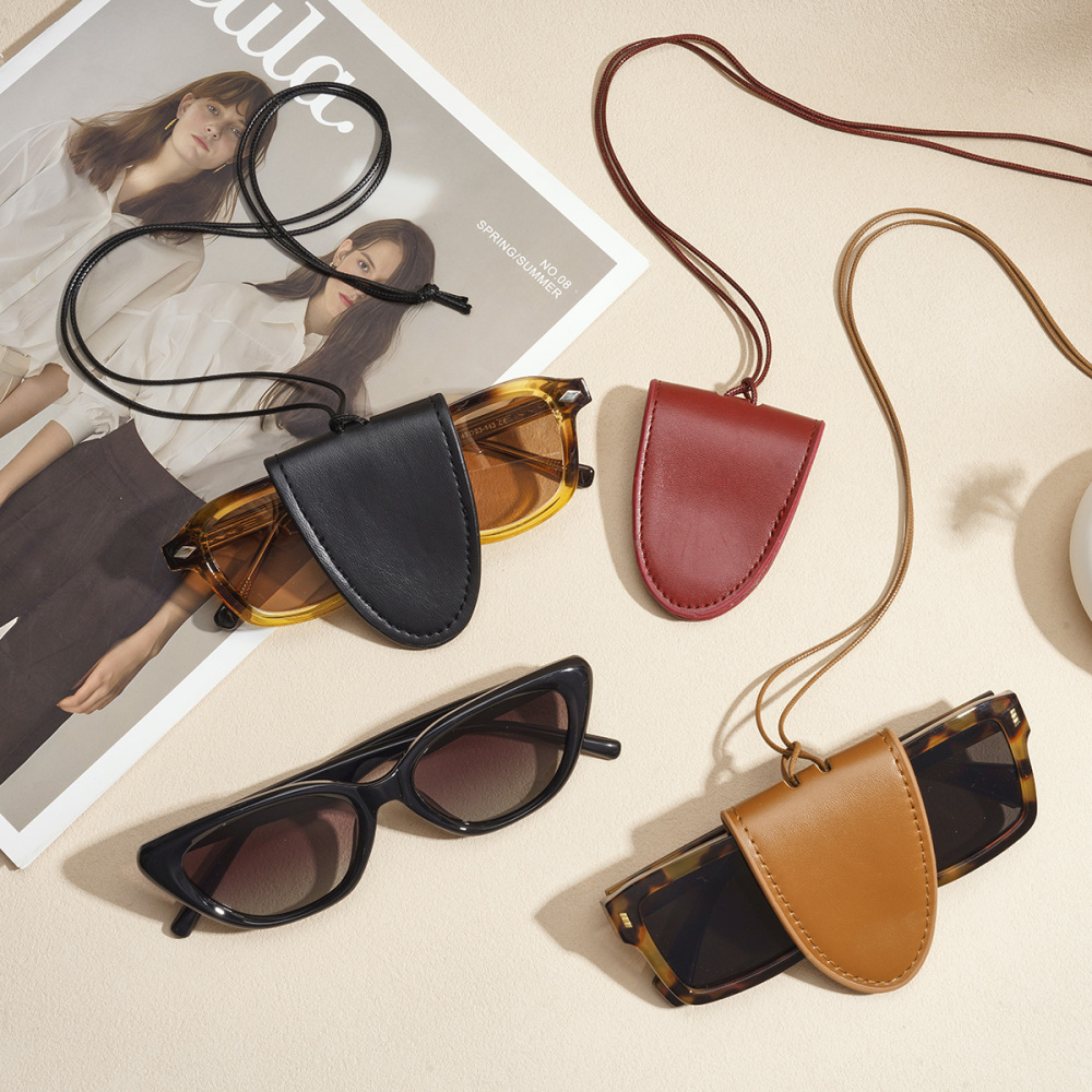Collier À Lunettes Magnétique En Cuir De Couleur Unie, 1 Pièce h5Image3