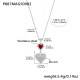 P887-Collier cœur en acier et zircon 40+5 cm Image4