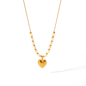 Collier Pendentif Femme En Forme De Cœur Simple, En Acier Inoxydable Étanche, Couleur Or (1 Pièce) h5 