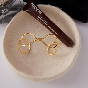 Bracelet Manchette Daily Curve Pour Femme, En Acier Inoxydable, Couleur Or, Étanche (1 Pièce). h5 Image5