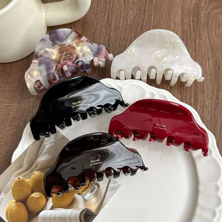 1 pince à cheveux romantique et douce en acétate pour femme, dégradé de couleurs