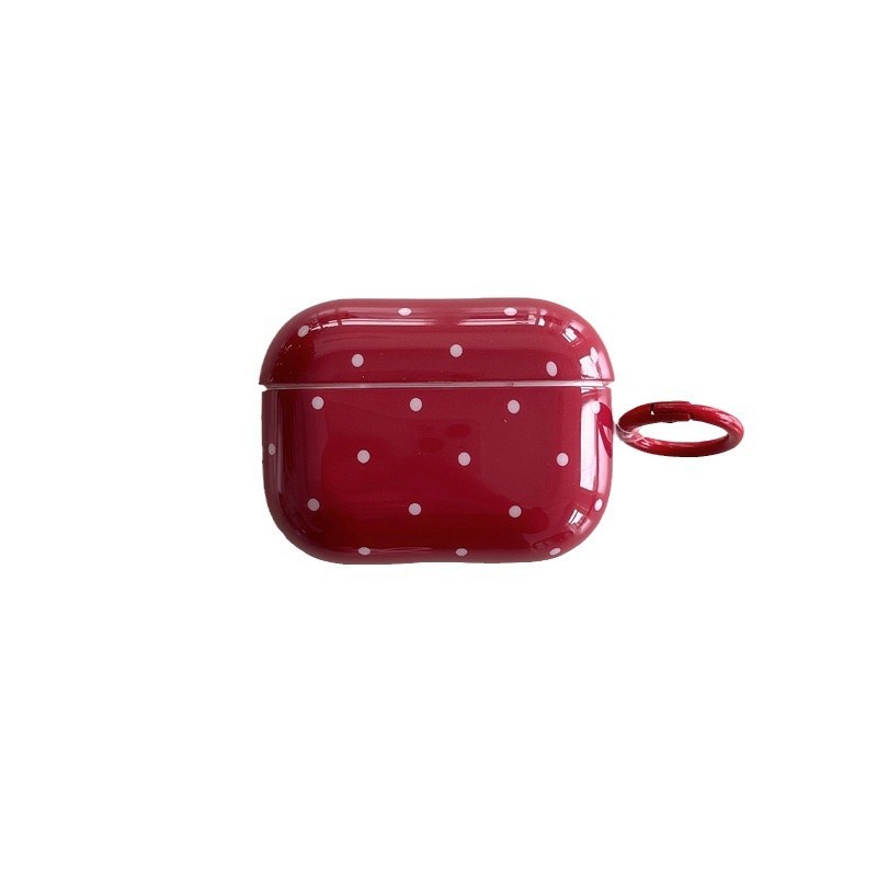 Étui Pour Écouteurs Vintage À Pois Bordeaux Pour Femme, 1 Pièce Image4