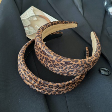 1 élastique à cheveux rétro en tissu imprimé léopard pour femme 2