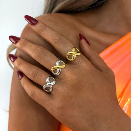 Bague femme décontractée, forme irrégulière, en acier inoxydable étanche