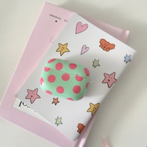 1 Étui Pour Écouteurs Pour Femme À Pois Colorés Rose Et Vert h5 Image3