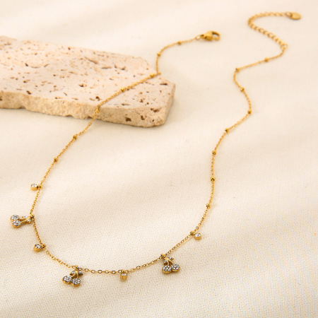 Collier pendentif femme luxueux et élégant en acier inoxydable étanche, orné d'un fruit (1 pièce) 2