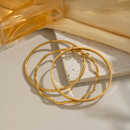 Bracelets ronds en acier inoxydable étanches couleur or 2