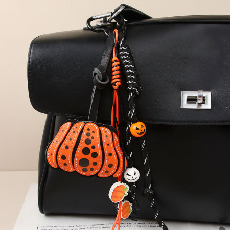 1 breloque de sac pour femme en PU, motif citrouille d'Halloween