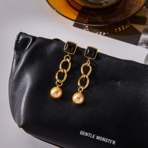 1 Paire De Magnifiques Boucles D'Oreilles Pendantes Pour Femme, En Acier Inoxydable Étanche, Couleur Or. h5 Image5