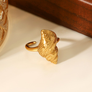 Bague Simple Et Élégante Pour Femme, En Acier Inoxydable, Couleur Or, Motif Tortue, Idéale Au Quotidien. h5 Image4