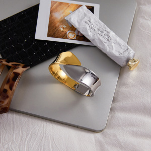 Bracelet Jonc Étanche Pour Femme, En Acier Inoxydable, Coloris Or Et Argent (1 Pièce) h5 Image5