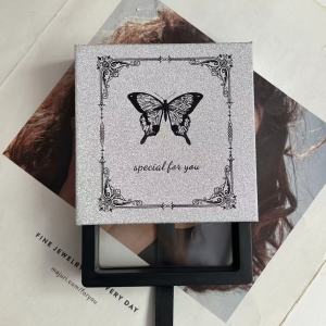 Boîte À Bijoux En Papier Papillon, Logos Personnalisés Disponibles h5 