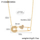P1306-Collier trombone cœur doré zircon 43+5 cm Image5
