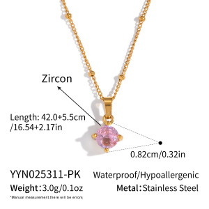 Collier Pendentif Minimaliste Incrusté De Zircons, 1 Pièce h5 