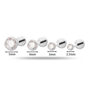 Boucles D'Oreilles Percées Simples En Alliage De Titane Et Zircon Pour Femme, 1 Pièce h5 Image5
