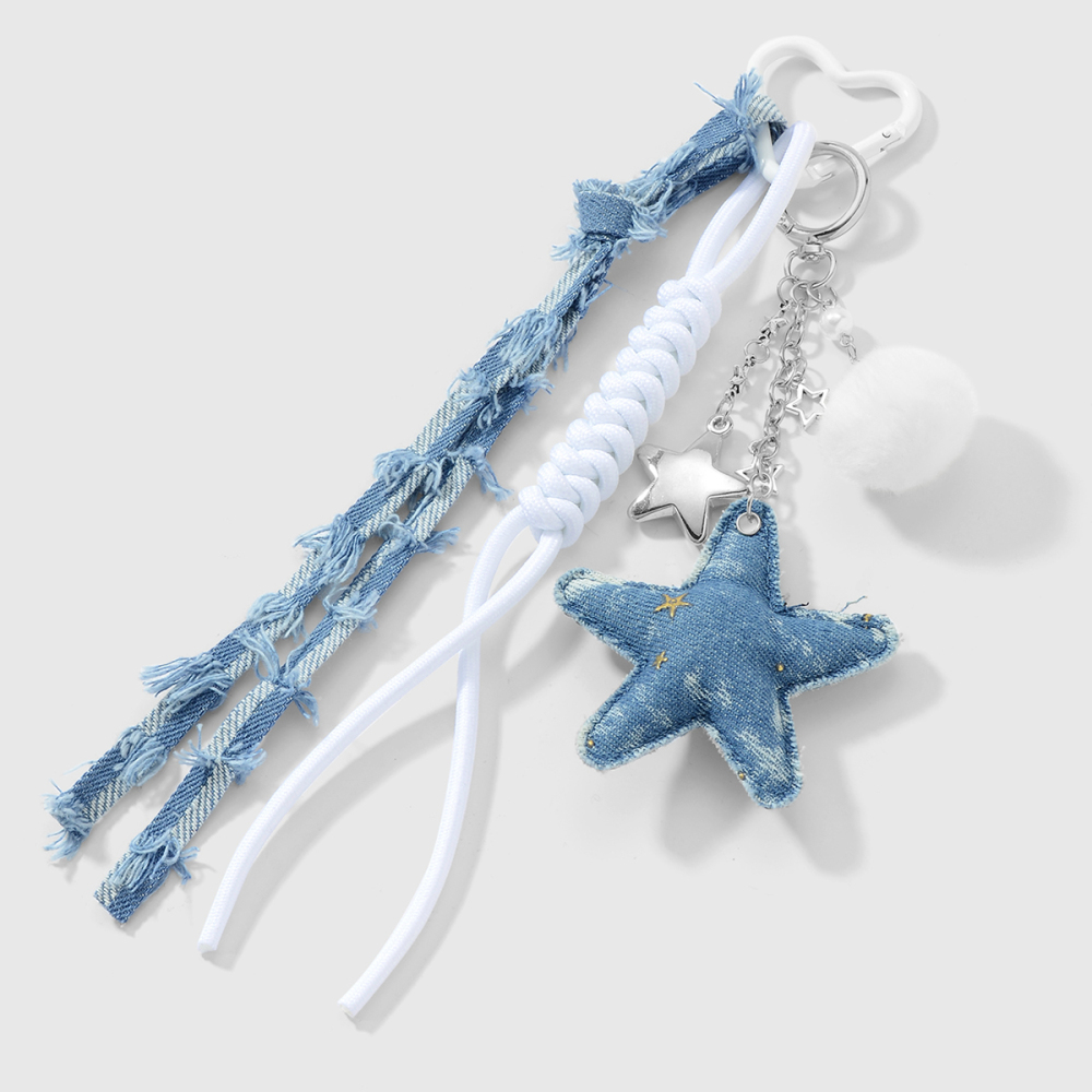 Porte-Clés Étoile En Denim (1 Pièce) h5Image3