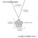TXP373 - Collier fleur à cinq feuilles en acier 41+5 cm Image3