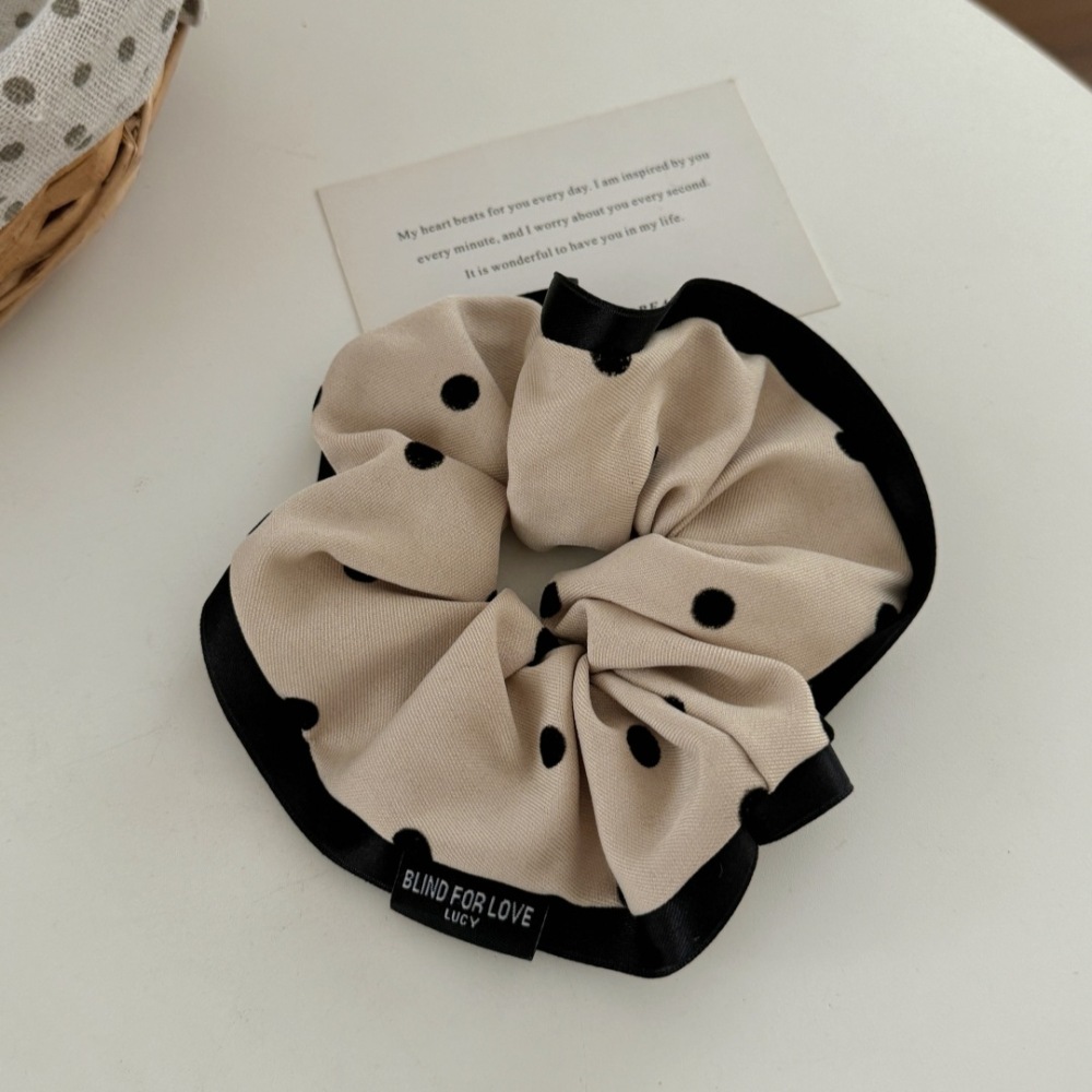 1 Chouchou Pour Femme En Tissu À Pois Rétro Série Simple 