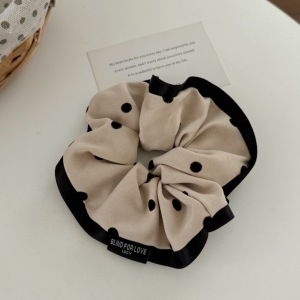 1 Chouchou Pour Femme En Tissu À Pois Rétro Série Simple h5 