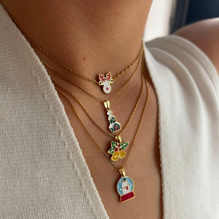 Collier pendentif de Noël étanche en acier inoxydable (1 pièce) 2