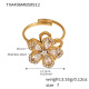 Bague en or avec zircone à cinq feuilles rotatives - Taille 7 Image2